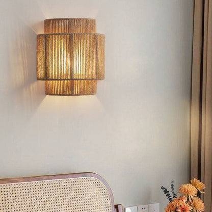 RattanWave | Elegant Handwoven Rattan Wall Sconce Lighting Fixture 2