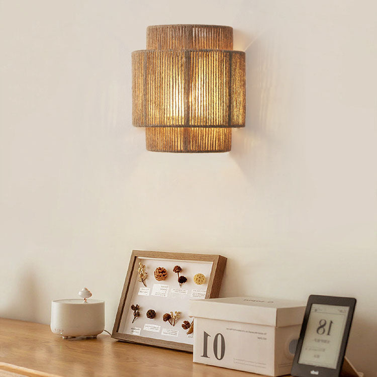 RattanWave | Elegant Handwoven Rattan Wall Sconce Lighting Fixture 3