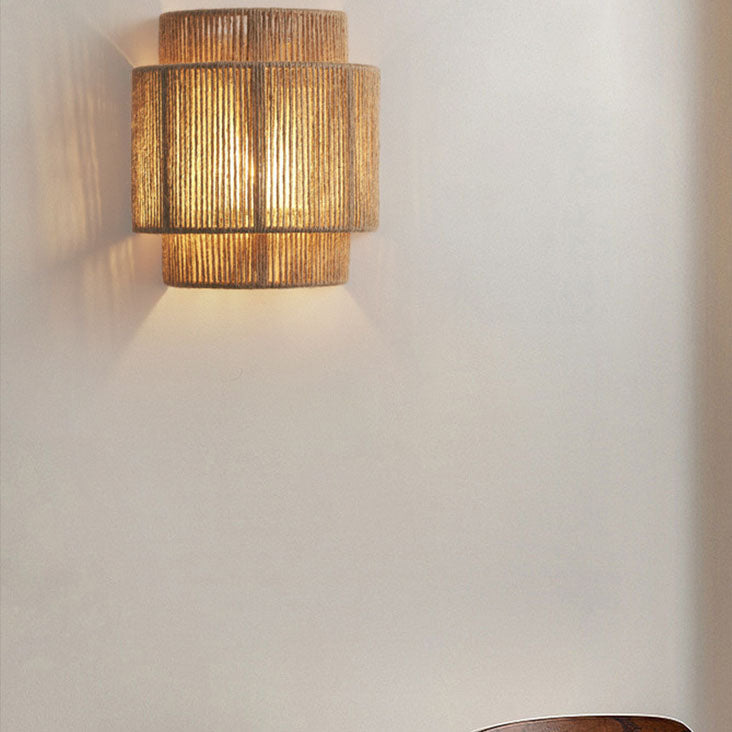 RattanWave | Elegant Handwoven Rattan Wall Sconce Lighting Fixture 5