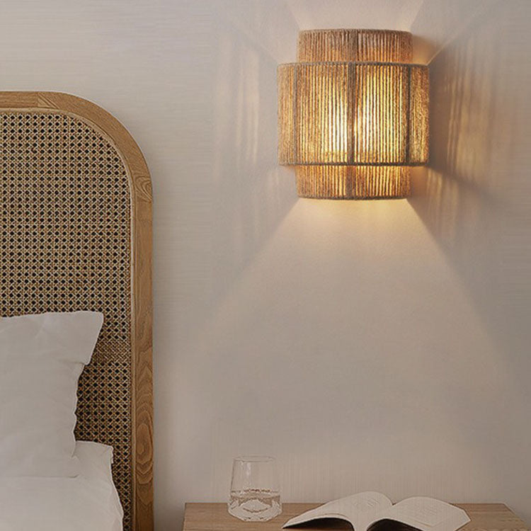 RattanWave | Elegant Handwoven Rattan Wall Sconce Lighting Fixture 6