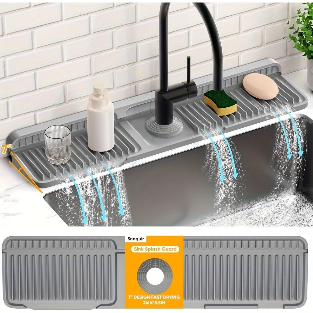 Sink Splash Guard with Quick Drainage, Draining Board Mat