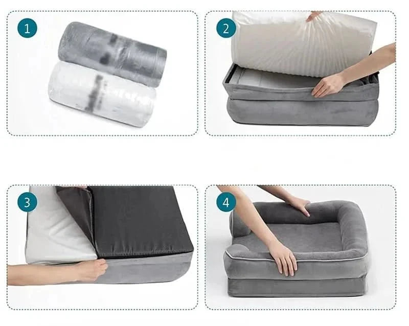 Orthopedic Dog Bed with Cover, Dog Beds for Large Dogs
