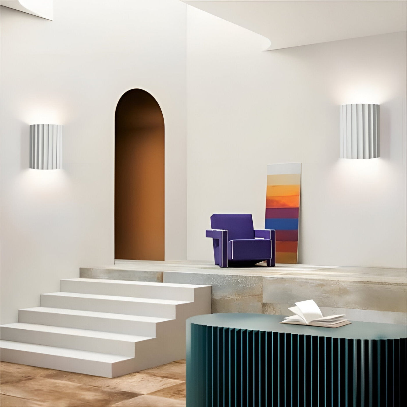 ResinWave | Modern Adjustable LED Wall Sconce with Striped Design 4