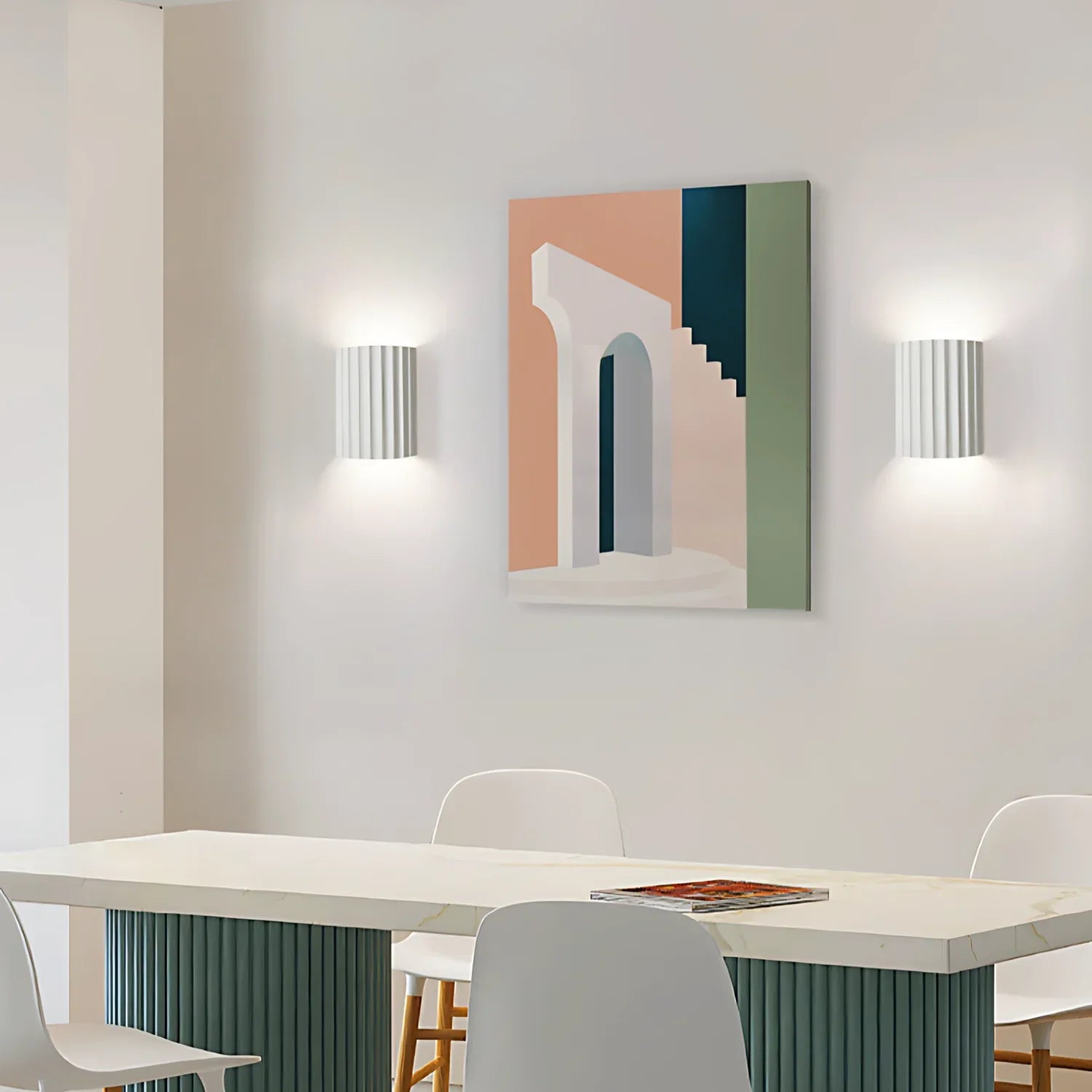 ResinWave | Modern Adjustable LED Wall Sconce with Striped Design 5