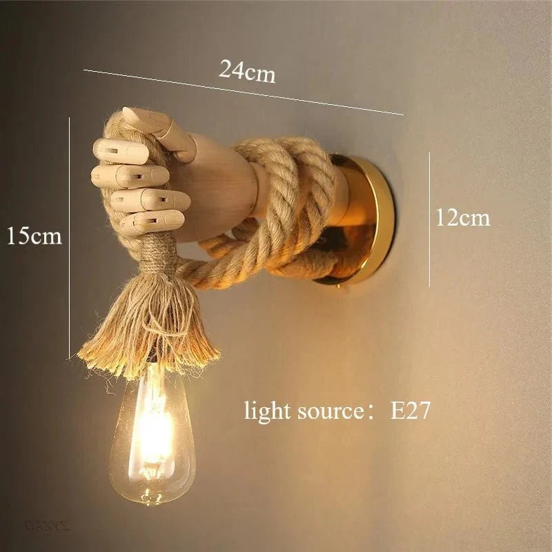 Wall Lights Indoor, Modern Living Room Wall Light, Retro Industrial Wall Sconce Light with Hemp Rope for Dining Room_07