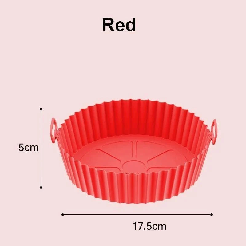 Silicone Air Fryer Liner with Handles, Reusable Air Fryer Insert with Raised Grid, Air Fryer Accessories for Oven_08