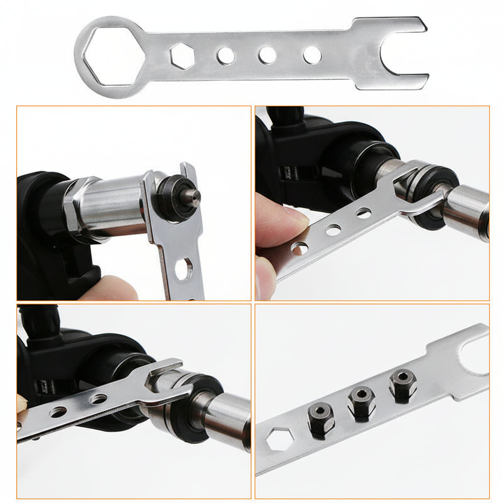 Rivet Tool Kit | Electric Drill Adapter with Interchangeable Nozzles | Versatile Fastening Solution for Home Repairs 5