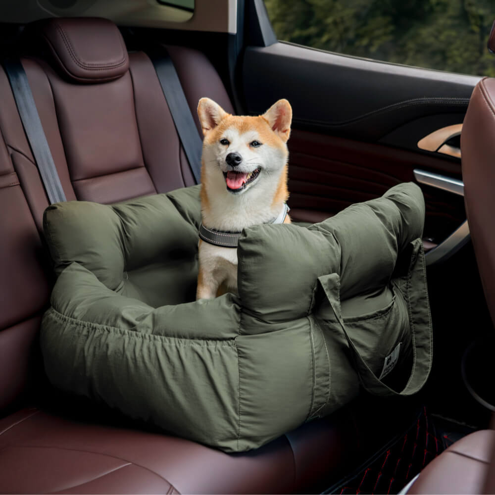 RoadTrip Collection | Dog Car Seat Bed with Adjustable Safety Straps | Cozy Design for Secure Travel 10
