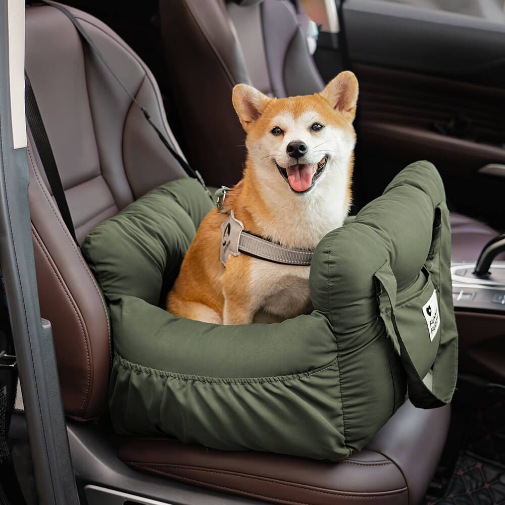 RoadTrip Collection | Dog Car Seat Bed with Adjustable Safety Straps | Cozy Design for Secure Travel 9