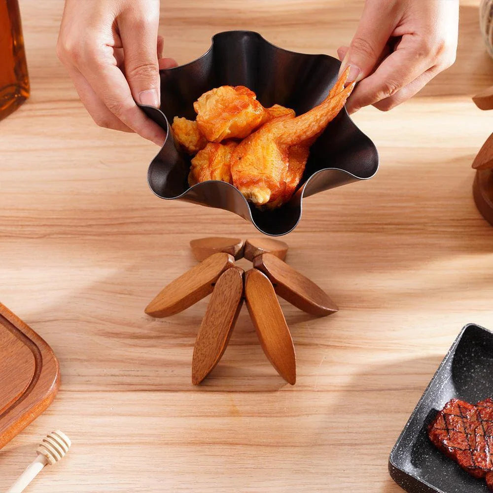 Rustic Wooden Trivet for Hot Pans with Surface Protection | Natural Hardwood Design for Safe Dining 2