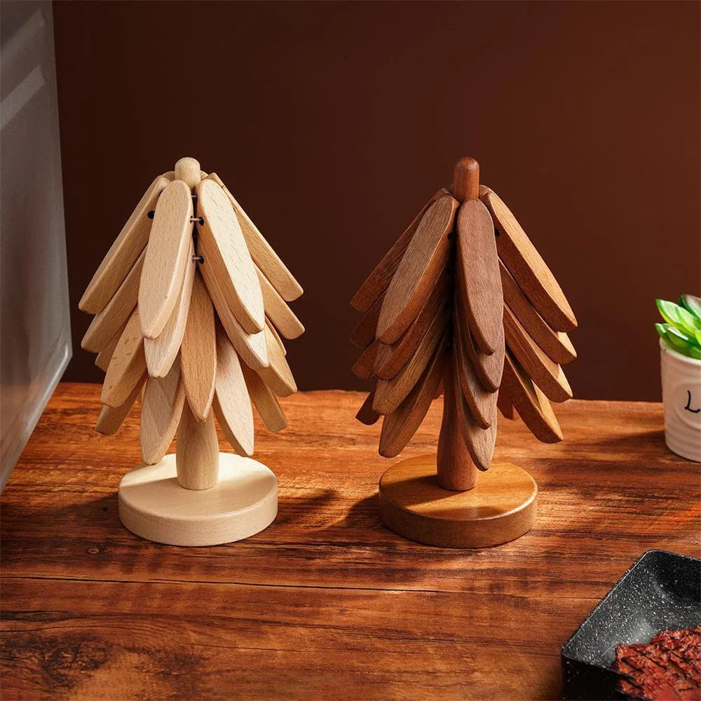 Rustic Wooden Trivet for Hot Pans with Surface Protection | Natural Hardwood Design for Safe Dining 4