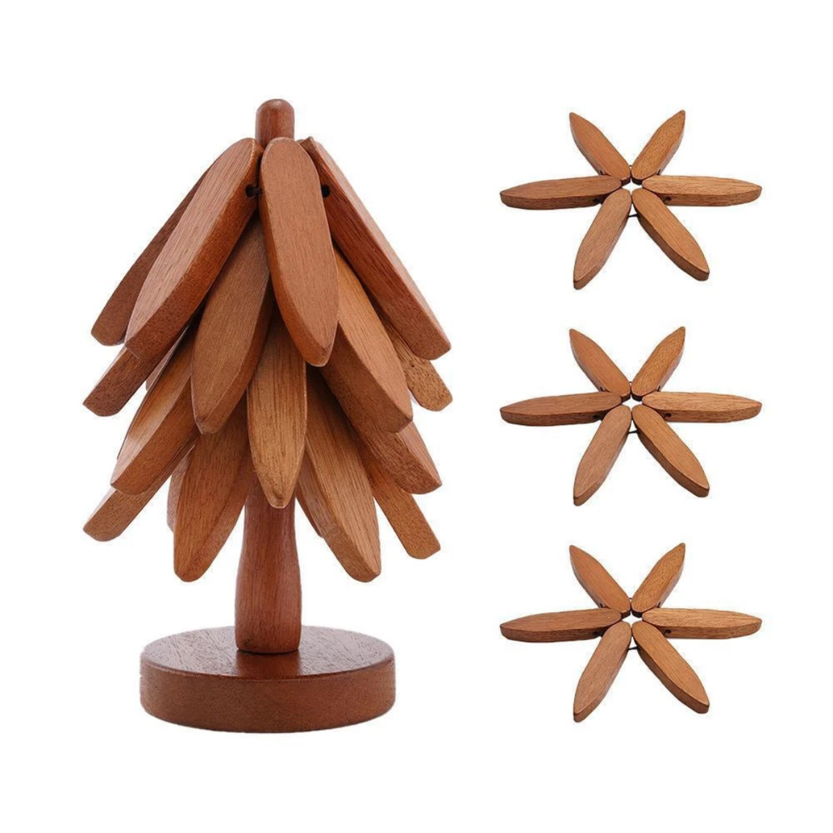 Rustic Wooden Trivet for Hot Pans with Surface Protection | Natural Hardwood Design for Safe Dining 9