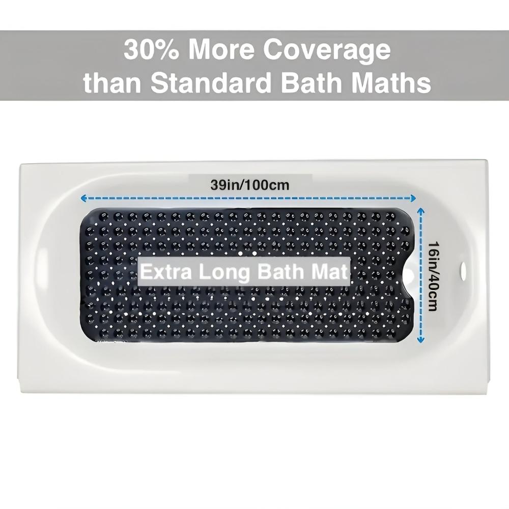 Non Slip Bath Mat, Anti Slip Shower Mat with Suction Cups, Machine Washable Bathtub Mat with Drain Holes_06