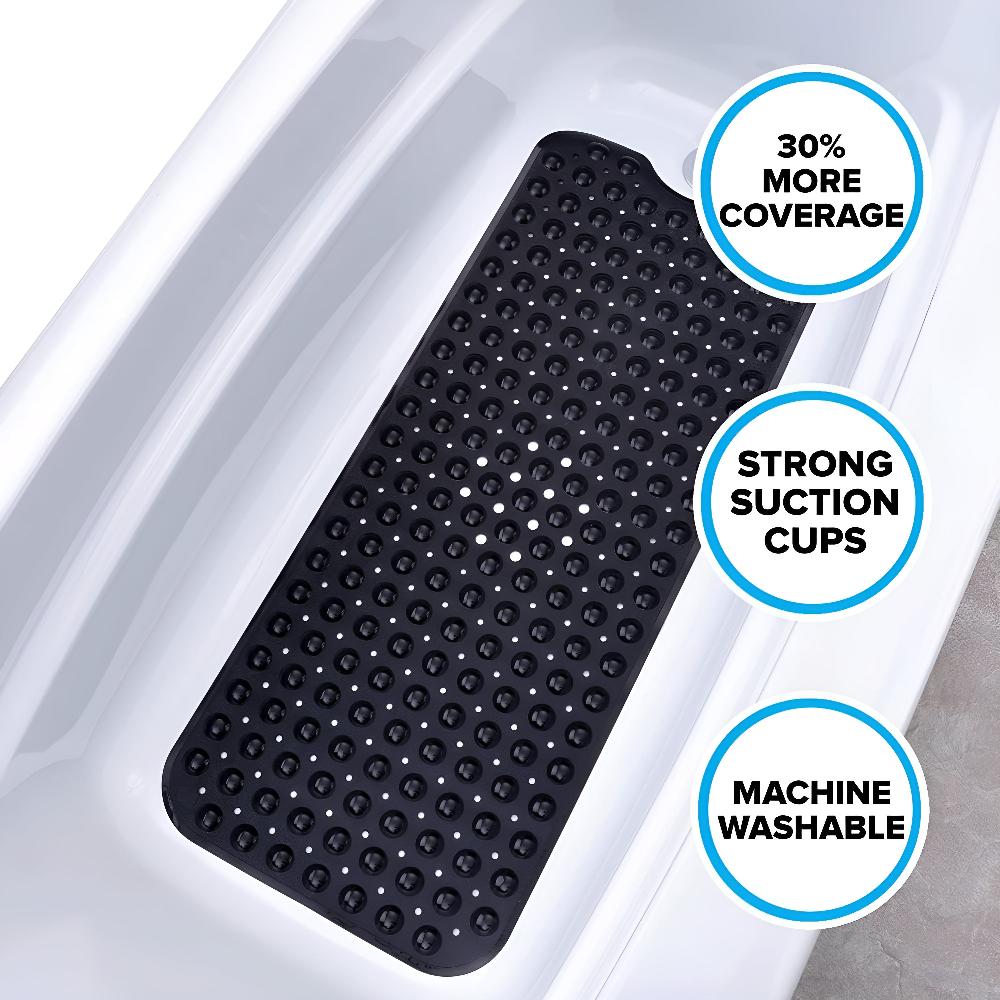 Non Slip Bath Mat, Anti Slip Shower Mat with Suction Cups, Machine Washable Bathtub Mat with Drain Holes_08