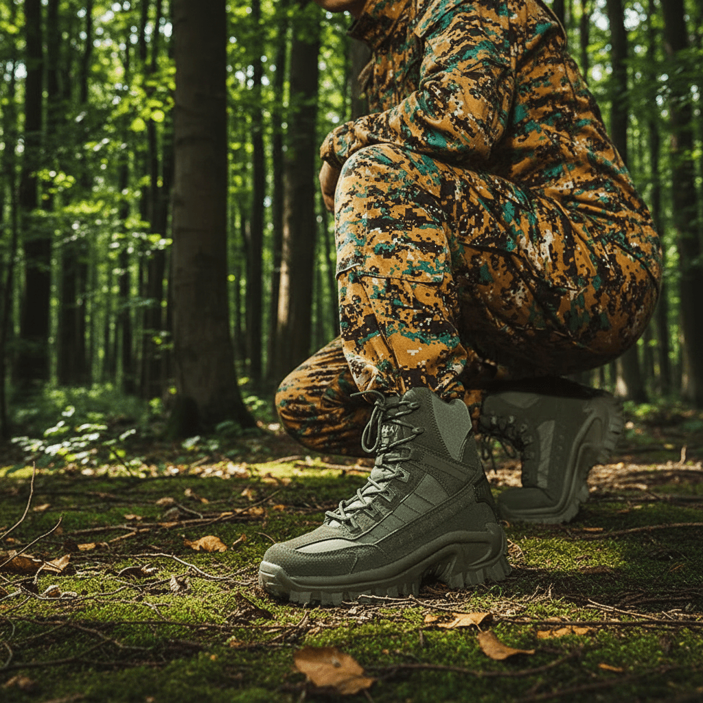 Tactical Walking Shoes with Suede Upper and Non Slip Sole