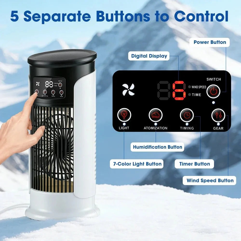 Portable Air Cooler 3 in 1 with Humidifier and LED Night Light, Evaporative Air Cooler Fan with Water Tank, Cooling Fan_04