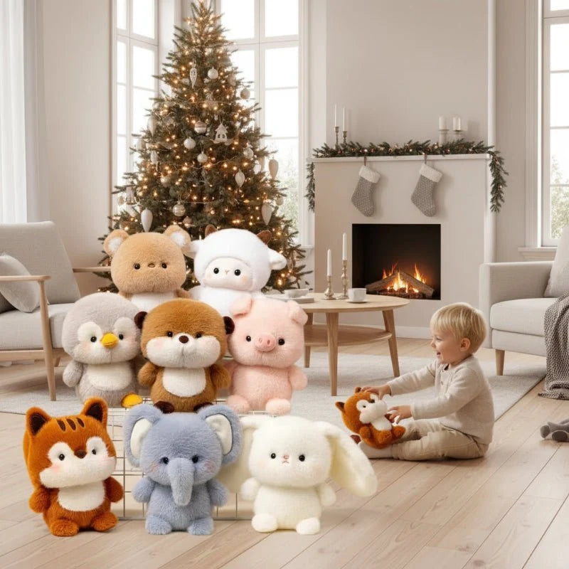 Kawaii Soft Toy 16 cm, Stuffed Animal Plushie, Cat Plush Toy, Penguin Soft Toy, Christmas Stocking Filler for Kids