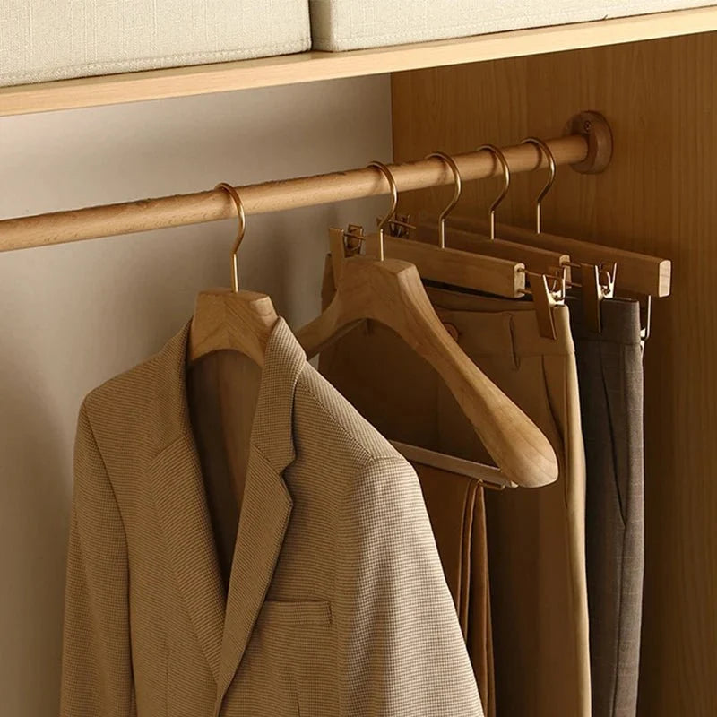 Wooden Coat Hangers, Wide Wooden Clothes Hangers for Wardrobe, Trouser Hangers, Set of 3 for Clothes Storage_03