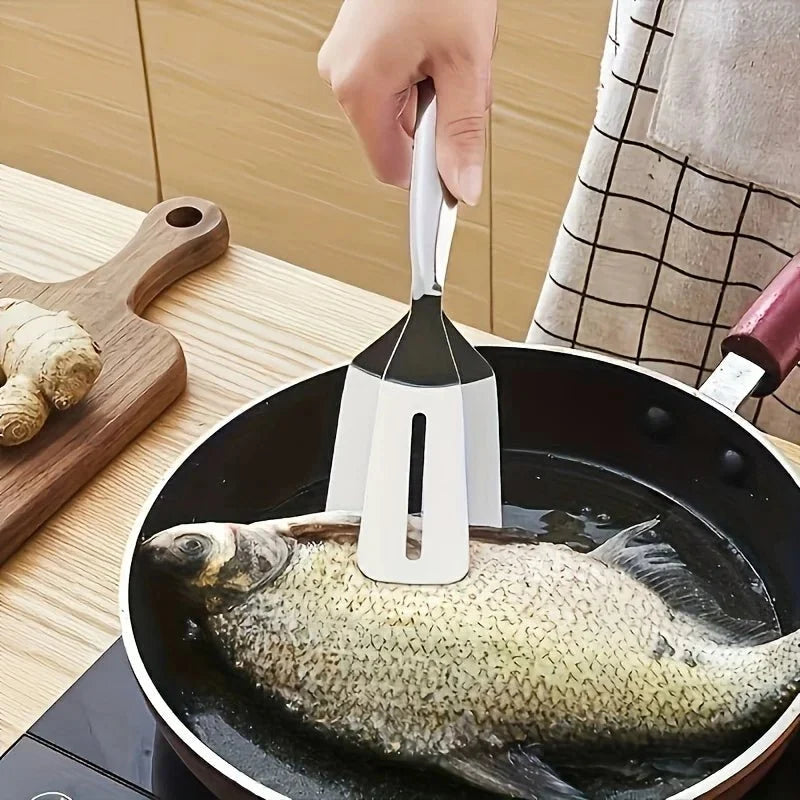 Barbecue Tongs with Spatula in Stainless Steel, Spatula Tongs for Cooking and Serving, BBQ Utensils, BBQ Accessories