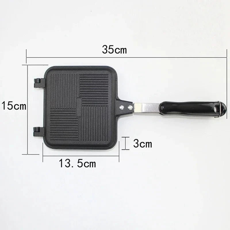 Double Sided Non Stick Frying Pan, Hob Toastie Maker, Sandwich Toaster, Panini Press, Camping Pan for Toast and Eggs_04