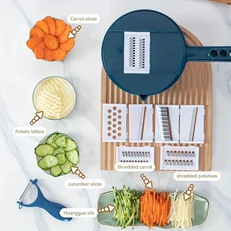 Vegetable Slicer 9 in 1, Kitchen Slicer for Vegetables and Potatoes, Potato Slicer with Stainless Steel Blades_05