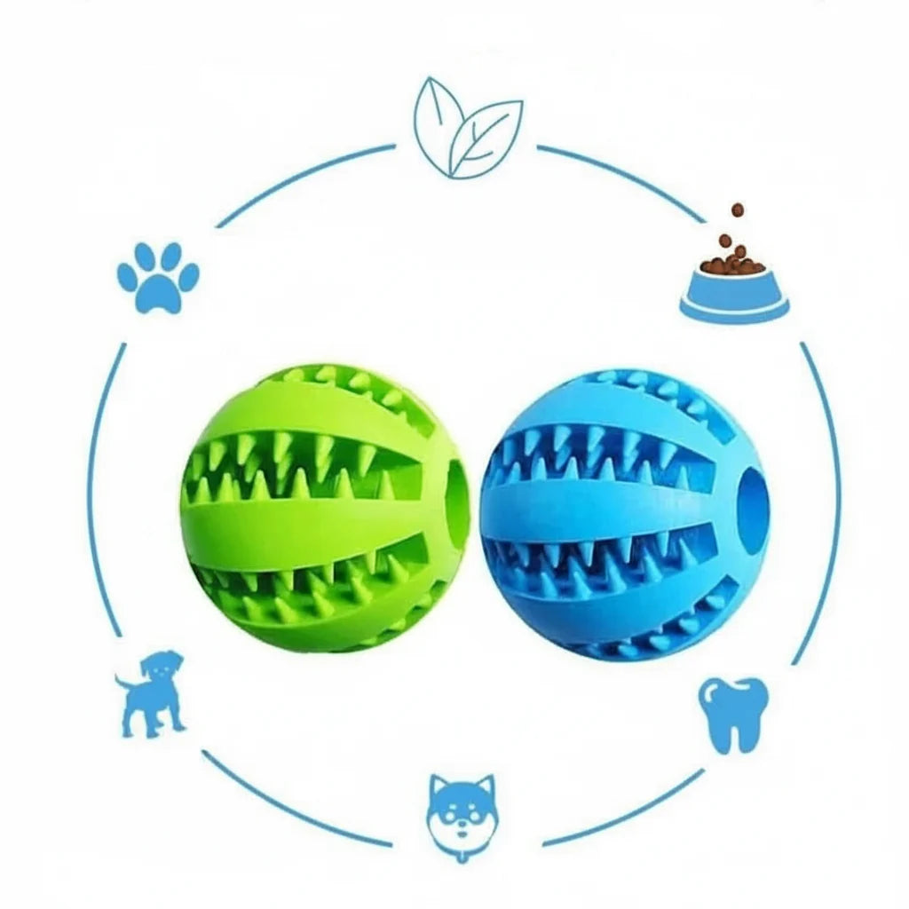 Dog Ball for Treats, Chew Ball for Dogs with Dental Grooves, Interactive Dog Toys for Puppies, Natural Rubber Puppy Toys_09