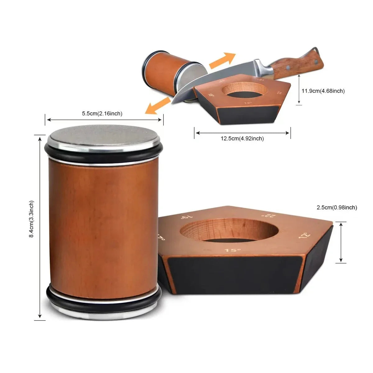 Roller Knife Sharpener with 5 Adjustable Angles, Diamond Sharpening Stone for Kitchen Knives, Knife Sharpening Tool_04
