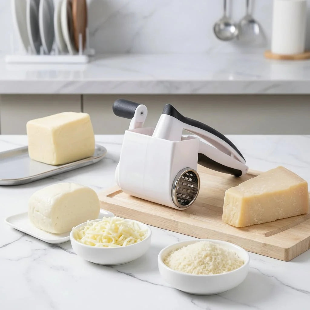 Rotary Cheese Grater with 3 Rolls, Vegetable Grater