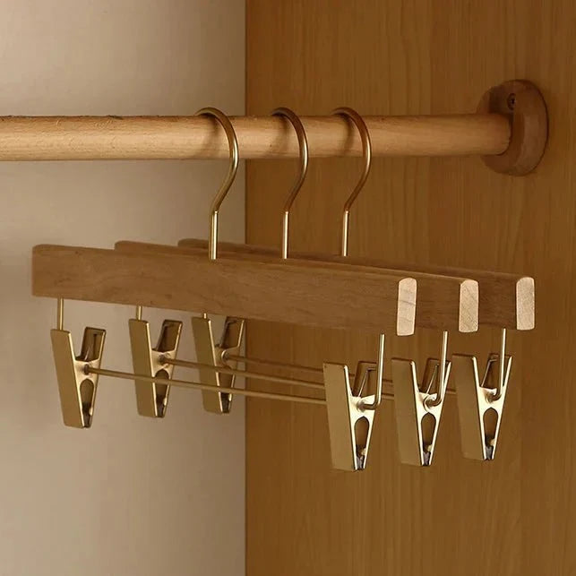 Wooden Coat Hangers, Wide Wooden Clothes Hangers for Wardrobe, Trouser Hangers, Set of 3 for Clothes Storage_08