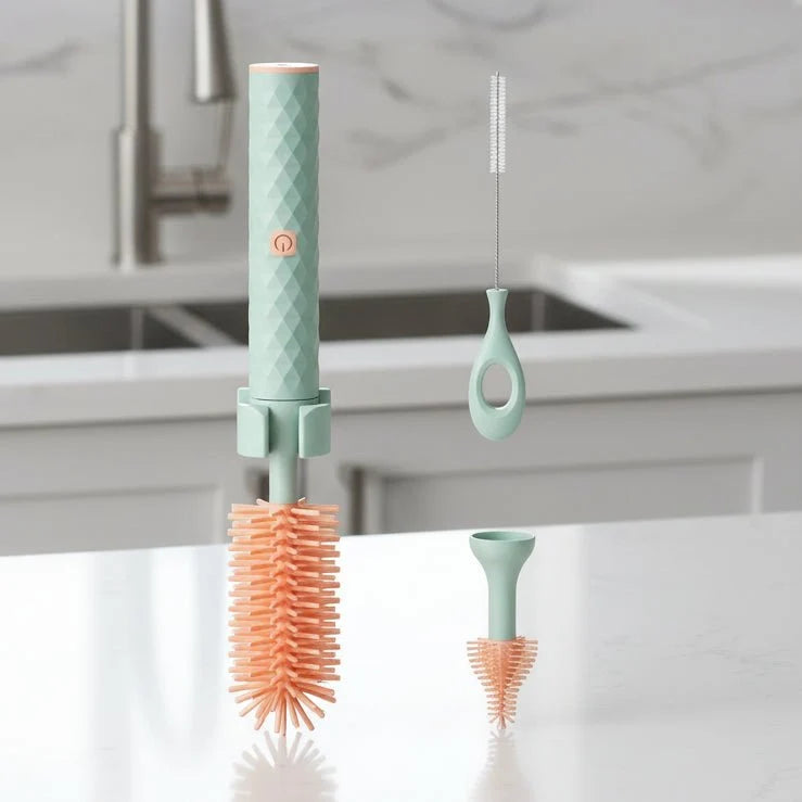 Electric Bottle Brushes, Rotating Bottle Cleaning Brush with Silicone Bristles, Electric Cleaning Brush for Baby Bottles_00
