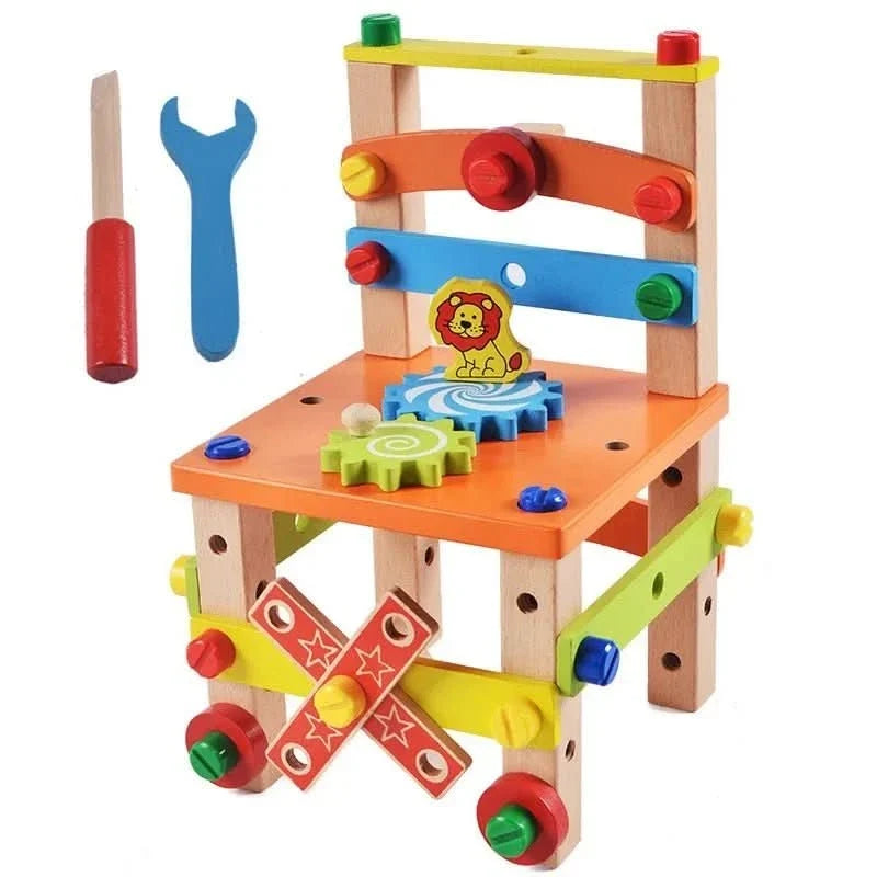 Kids Wooden Tool Kit, Montessori Toys with Toy Tools, Wooden Toys for Role Play, Builder Toys for Creative Play_09
