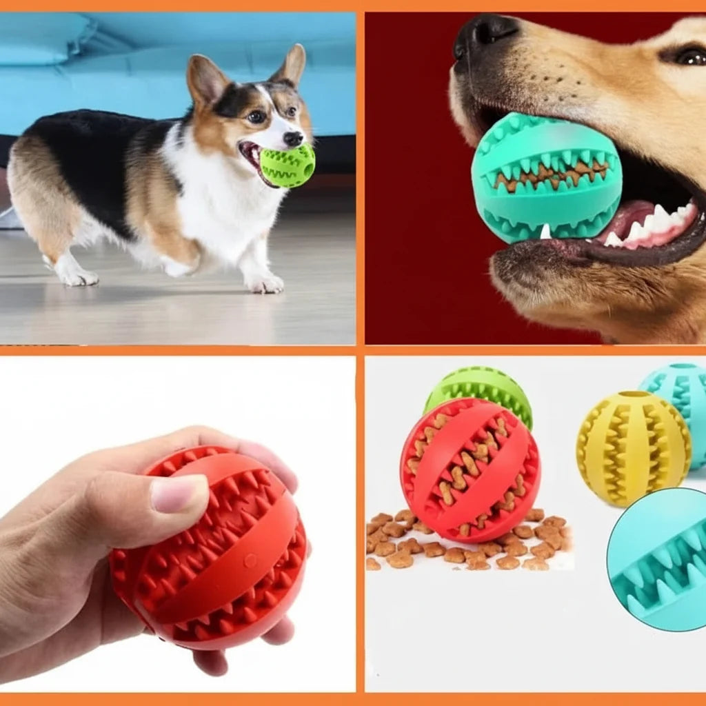 Dog Ball for Treats, Chew Ball for Dogs with Dental Grooves, Interactive Dog Toys for Puppies, Natural Rubber Puppy Toys_07