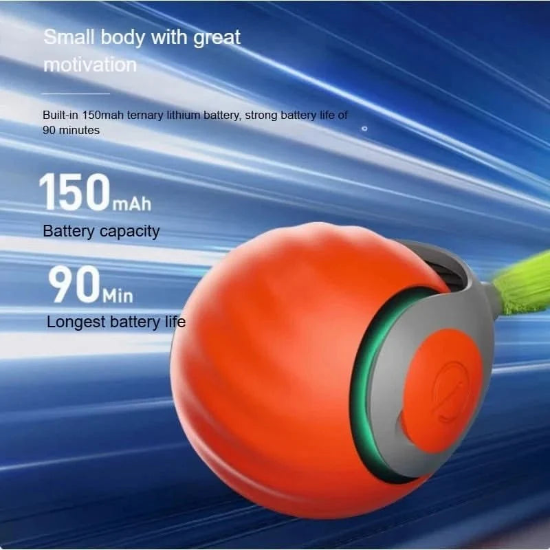 Interactive Cat Toys, Interactive Dog Toys, USB Rechargeable Automatic Cat Toy Rolling Ball with Faux Tail_04
