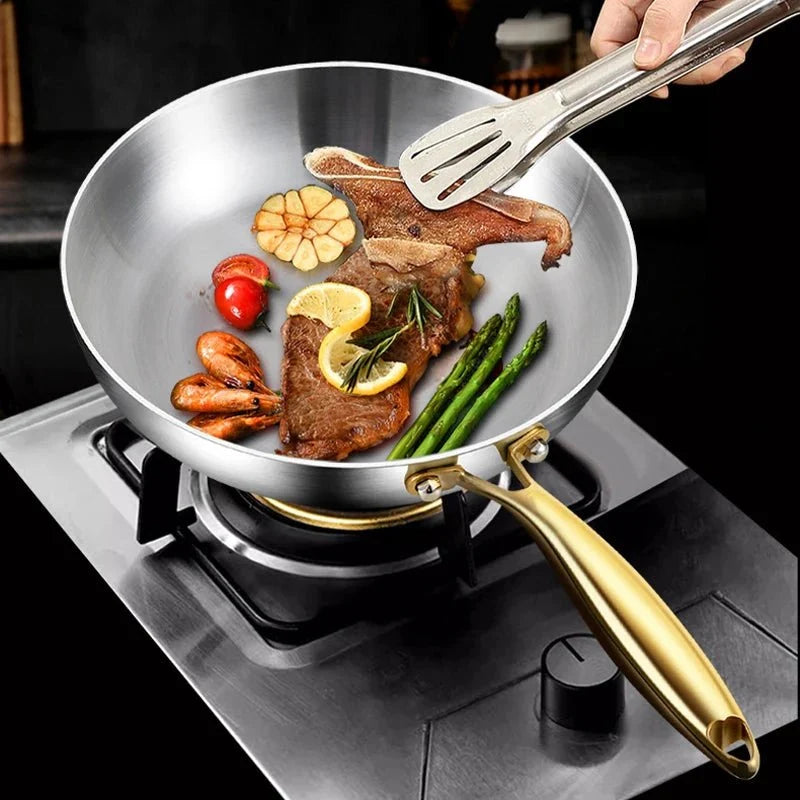 Stainless Steel Pans, Frying Pan for Induction Hob, Uncoated 316 Stainless Steel Cookware with 7 Layer Design – image 5