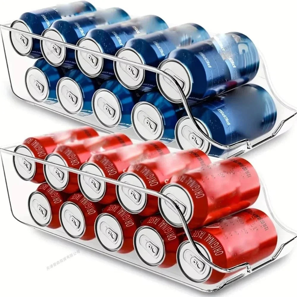 Stackable Storage Box for Fridge and Freezer, Clear Fridge Organiser for Cans, Food Storage Container for Kitchen