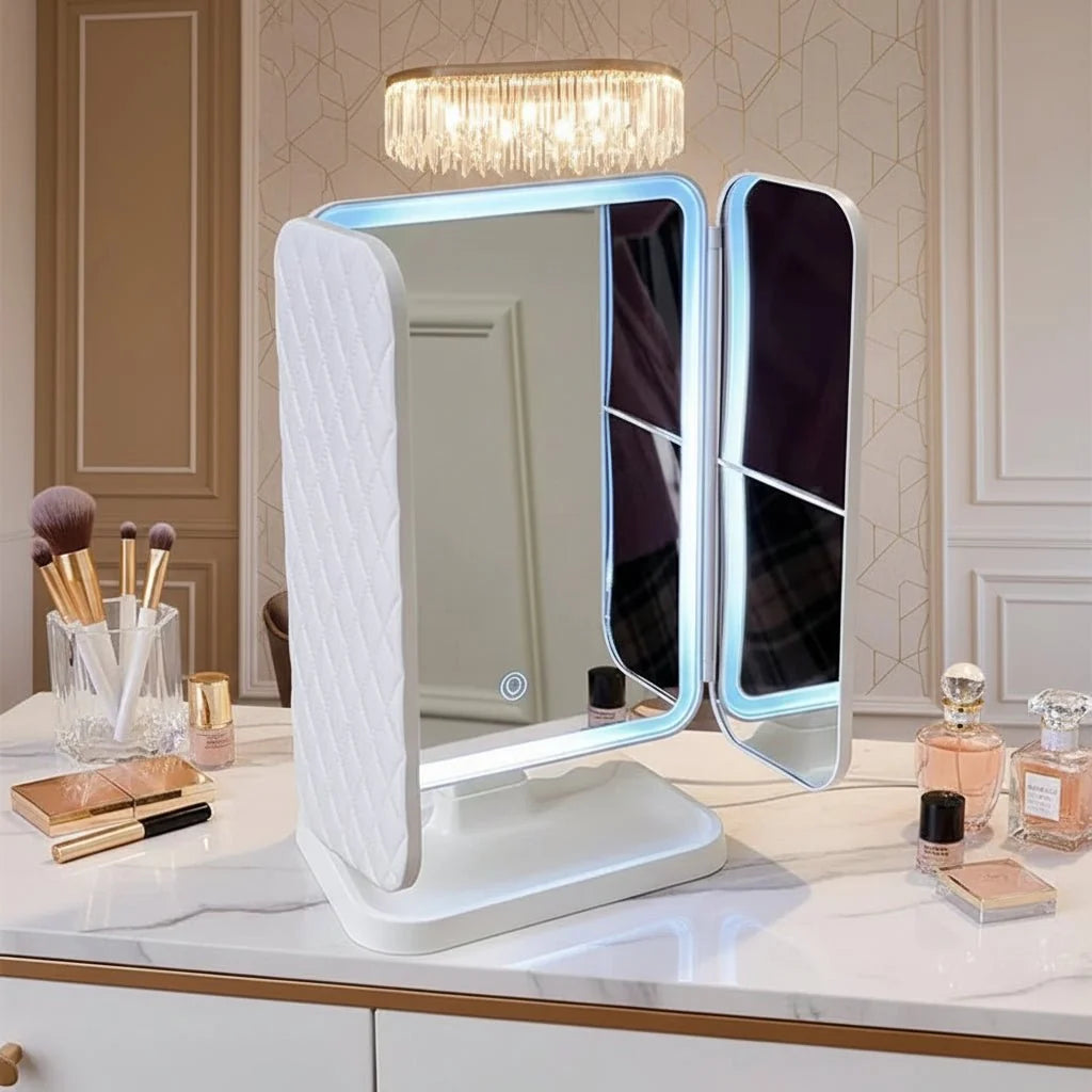 Vanity Mirror with Lights, Tri Fold Dressing Table Mirror with Lights