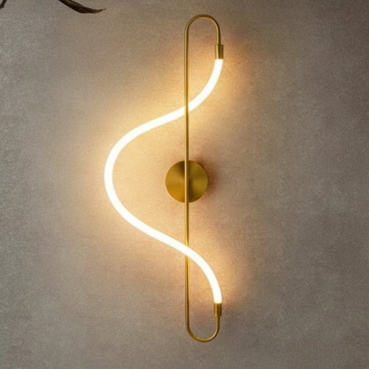 LED Wall Light Gold, Modern Wall Light for Living Room, Aluminium Wall Lighting for Bedroom and Hallway, 110 cm_09