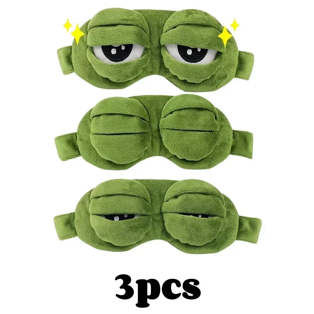 Eye Mask for Sleeping, Cute 3D Frog Sleep Mask, Plush Cotton Eye Mask for Travel and Office_07