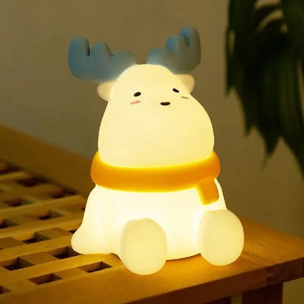 Reindeer Table Lamp with Integrated LED Light, Christmas Decorations for Table, Light Up Reindeer for Living Room