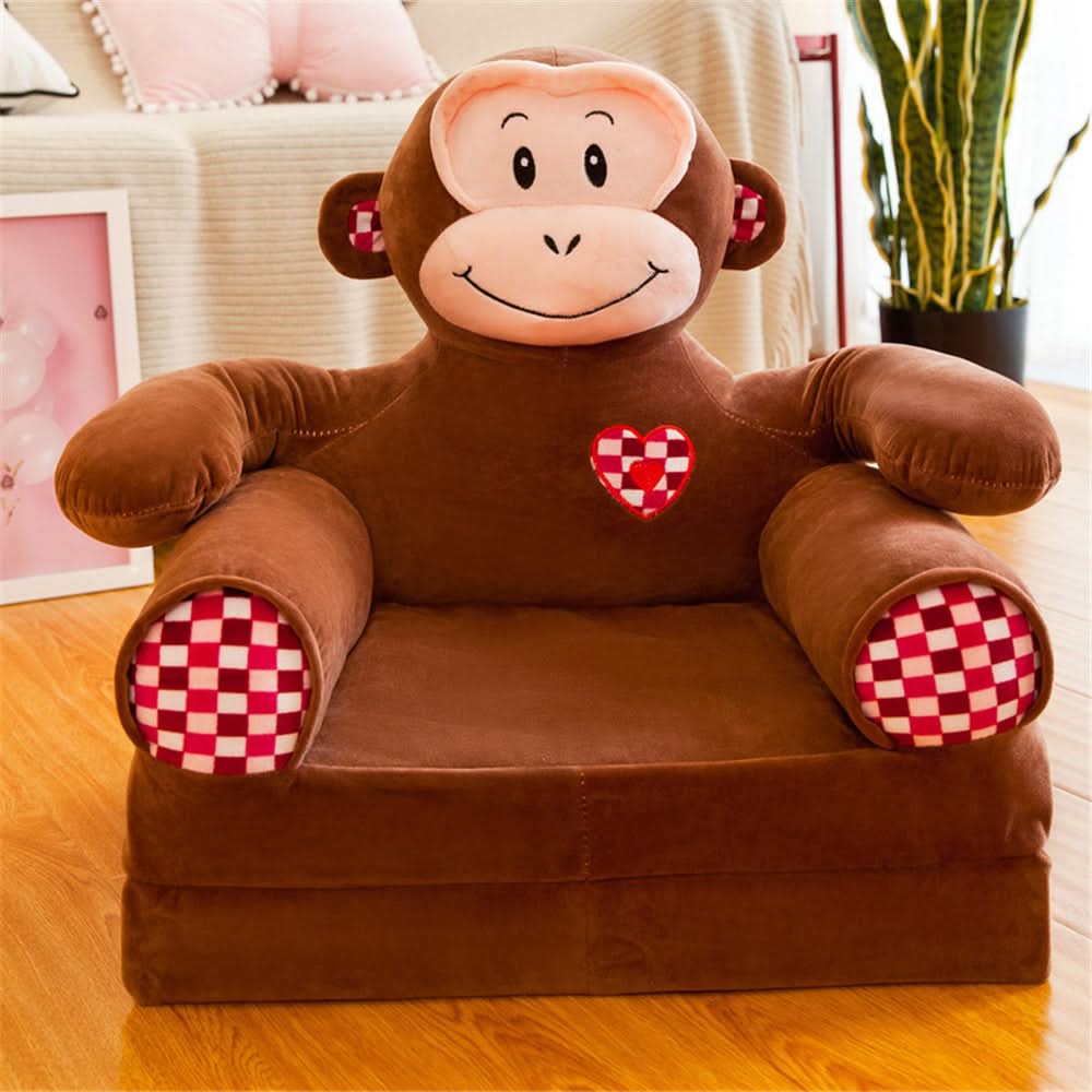 Foldable Childrens Bench in Animal Shape, Kids Sofa and Play Sofa with Velour Cover – image 14
