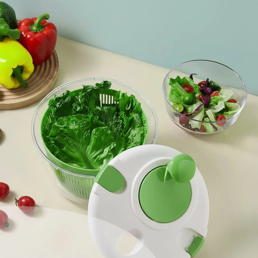 Salad Spinner, Lettuce Spinner for Washing and Drying, Salad Drainer, Vegetable Spinner for Fruit, Kitchen Utensils_04