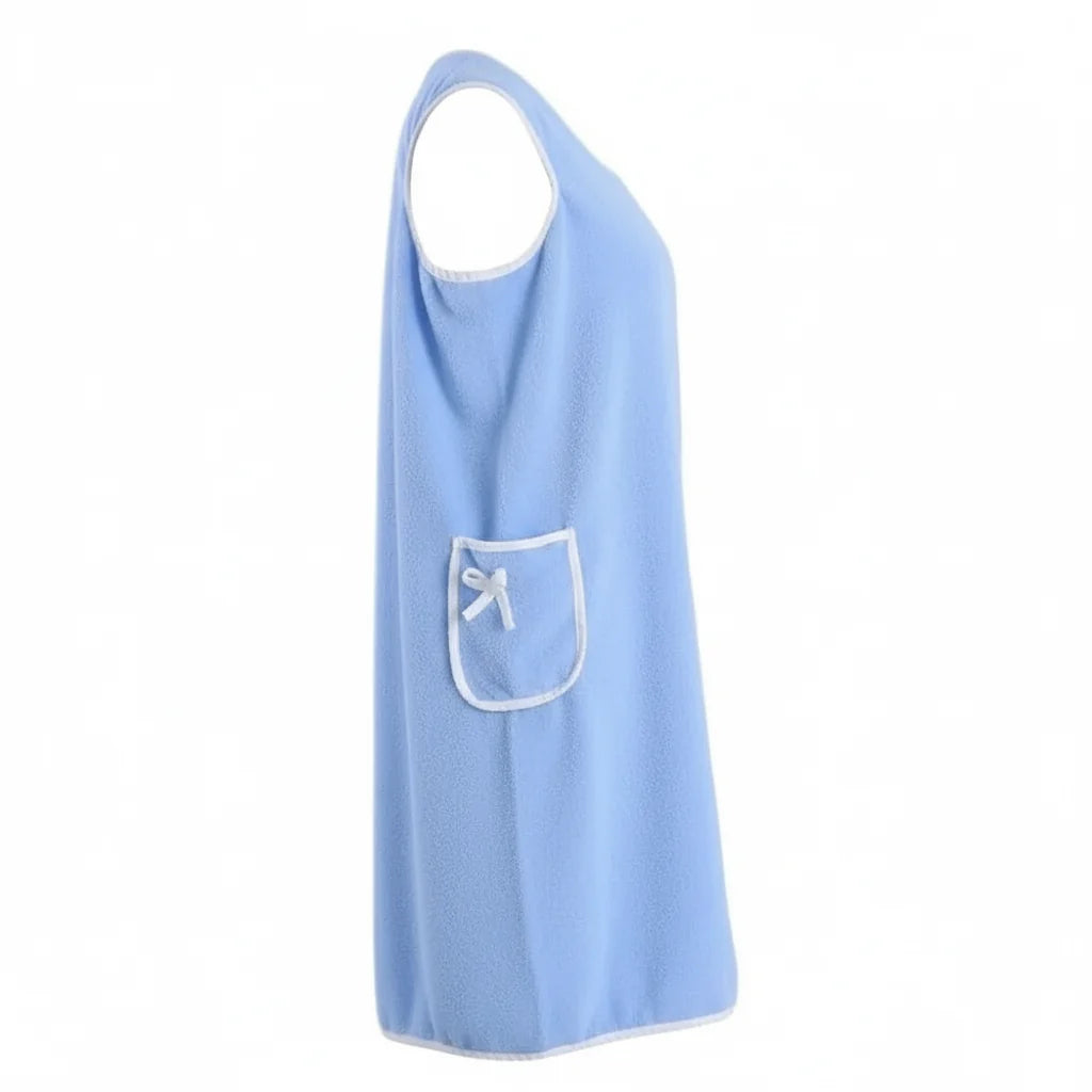 Womens Bathrobe in Coral Fleece, Ladies Dressing Gown with Snap Closure, Womens Dressing Gown Off Shoulder, Bath Robe_12