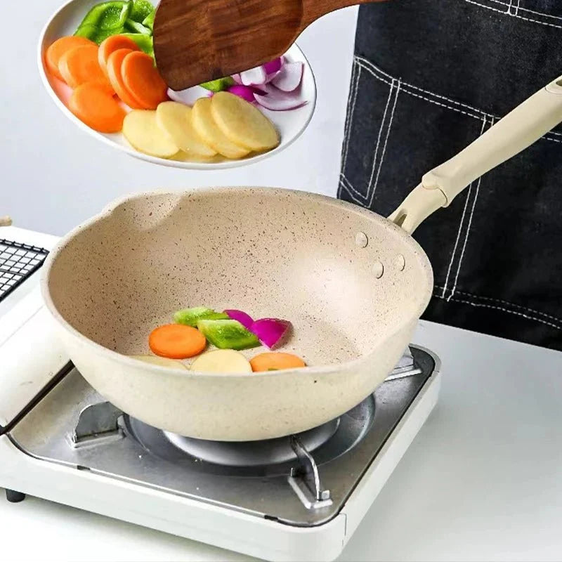 Non Stick Wok for Induction Hob, Deep Frying Pan, Non Stick Pan with Stone Coating for Gas and Electric Hobs_02