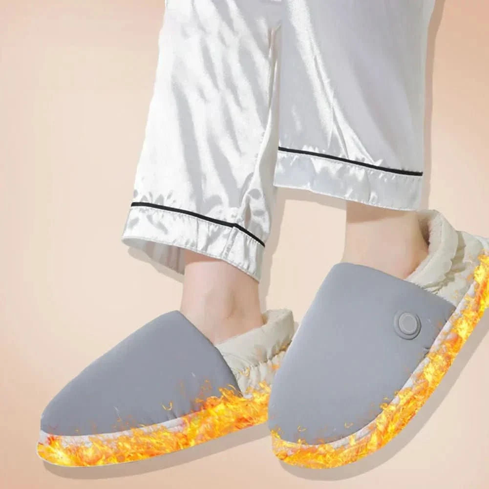 Electrically Heated Slippers with 3 Heat Settings, Thick Warm Indoor House Slippers for Cold Days