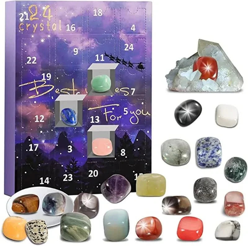 Crystal Advent Calendar, Kids Advent Calendar with 24 Real Gemstones, Christmas Advent Calendar for Young Collectors_02