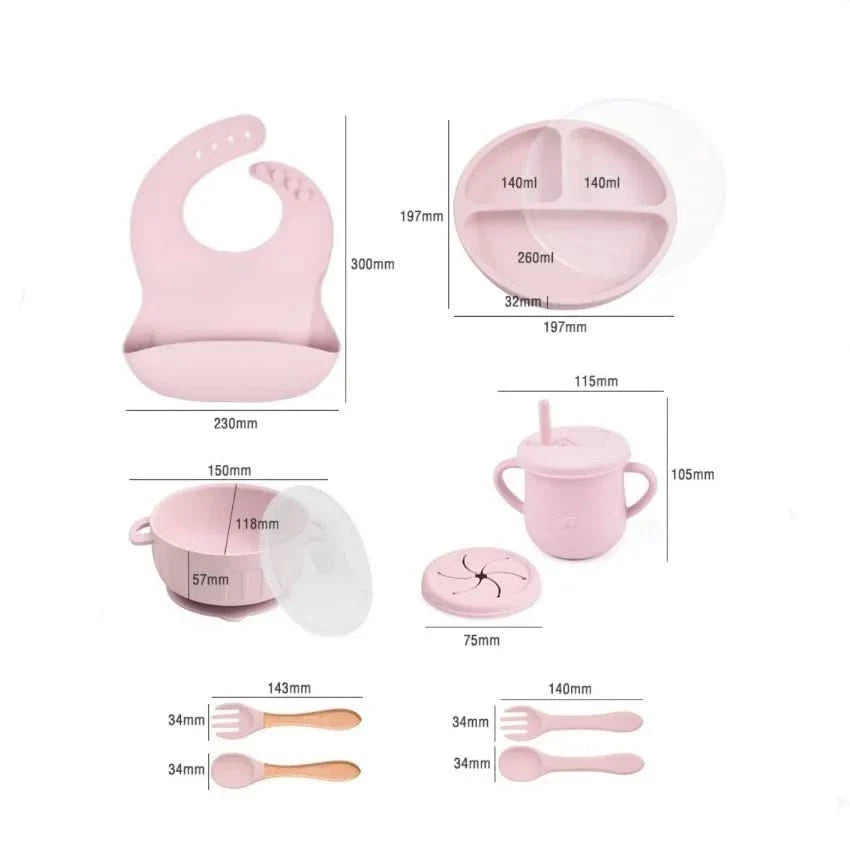 Baby Dinnerware Set, Childrens Dinner Set with Plates and Bowls