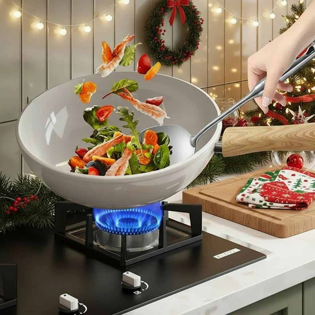Ceramic Frying Pan 30 cm, Deep Non Stick Pan for Induction Hob