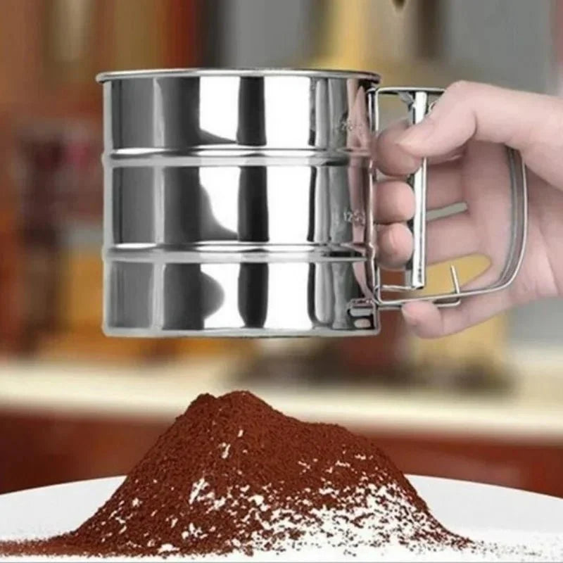 Stainless Steel Flour Sifter, One Handed Kitchen Sieve for Icing Sugar, Baking Equipment and Kitchen Accessories_04