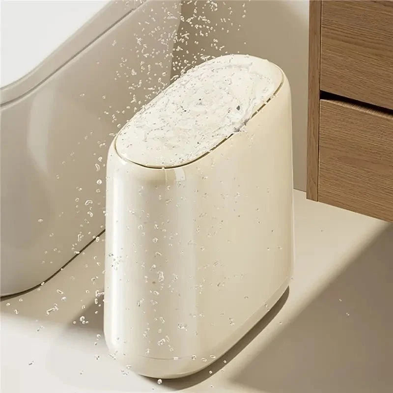Slim Kitchen Bin for Narrow Spaces, Small Bathroom Bin, Plastic Rubbish Bin for Office and Laundry Room_03