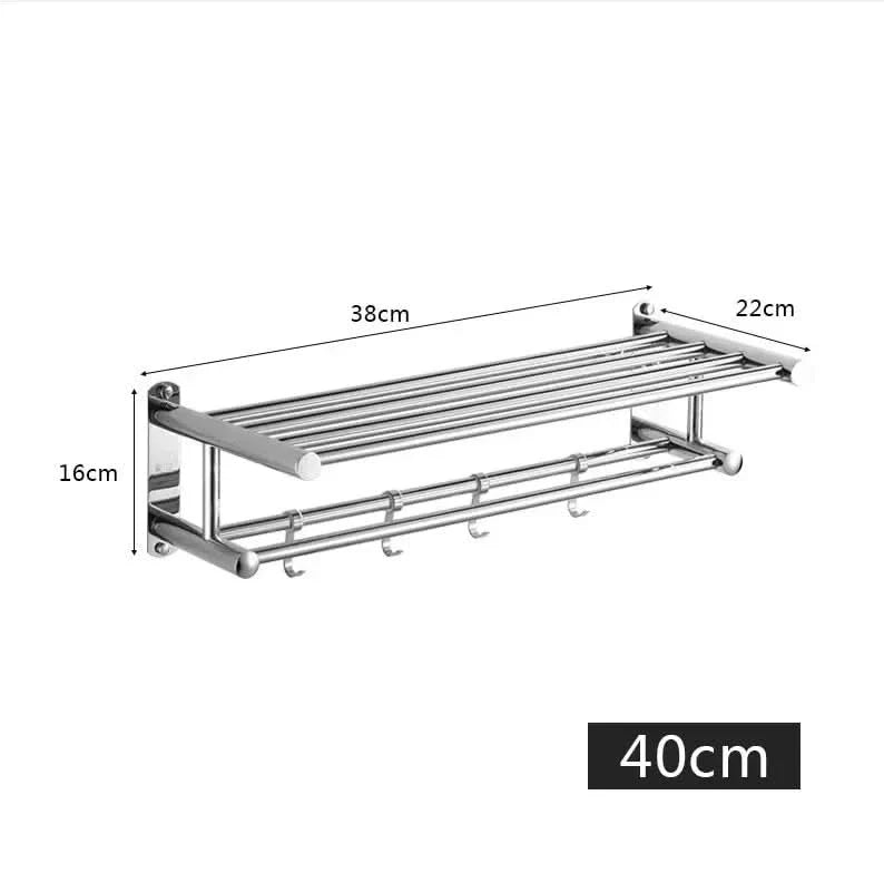 Towel Rails 40 or 50 cm, Bathroom Towel Rail in Brushed Stainless Steel, Wall Mounted Kitchen Towel Holder for Guest WC_04
